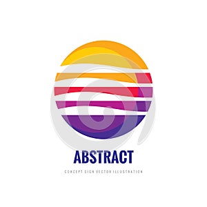 Corporate - concept business logo temlate vector illustration. Colored stripes in circle shape. Future tecnology creative sign.