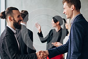 Corporate culture business etiquette handshake