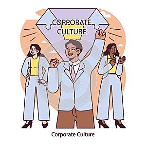 Corporate Culture unveiled. Vector illustration.