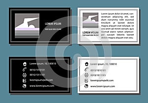 Corporate design business card set two-color vector