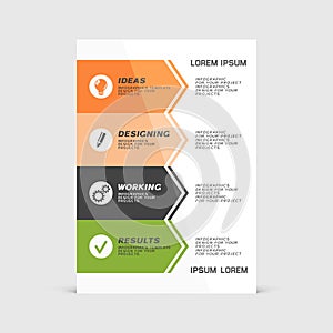 Corporate design of paper flier or brochure cover photo