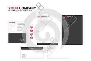 Corporate design stationary logo icons modern vector technology business