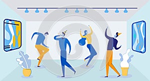 Corporate Discotheque Flat Vector Illustration