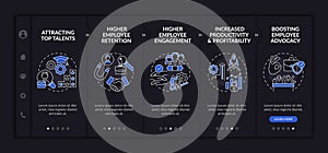 Corporate ethos benefits onboarding vector template