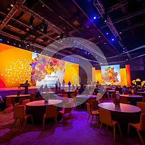 Corporate Spectacle: Main Stage, SMD Backdrop, Creative Banners, and Decent Lighting photo