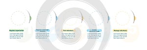 Corporate flowchart with circles vector infographic template