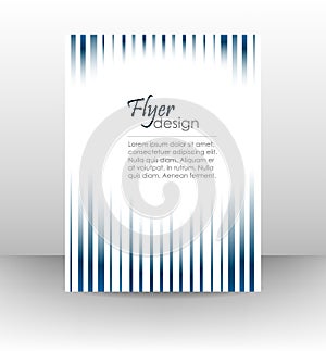 Corporate flyer on a white background with blue lines