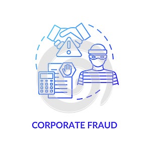 Corporate fraud concept icon