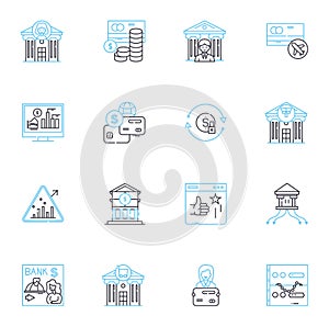 Corporate gains linear icons set. Profit, Revenue, Growth, Expansion, Increase, Performance, Earnings line vector and