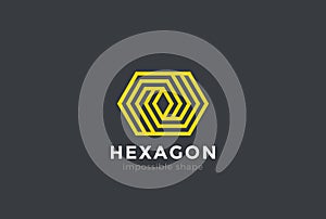 Corporate geometric abstract Logo Linear Hexagon