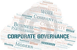 Corporate Governance vector word cloud, made with text only.
