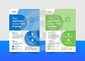 Corporate healthcare and medical flyer template