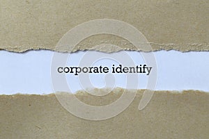 Corporate identify on white paper