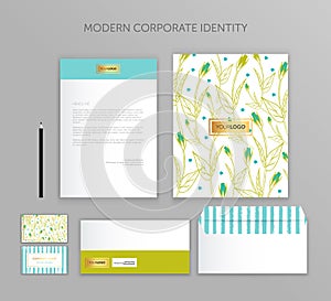 Corporate identity business set. Modern stationery template design. Documentation for business.