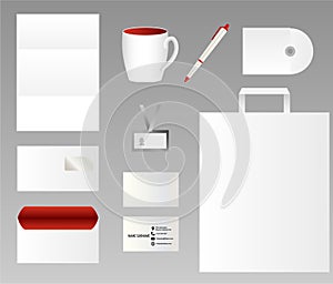 Corporate identity design template, business stationery mockup