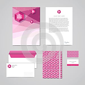 Corporate identity design template. Documentation for business (folder, letterhead, envelope, notebook and business card).