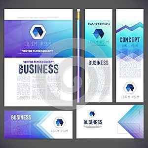 Corporate identity kit or business kit with abstract backgrounds