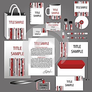Corporate Identity red, black and white vector template