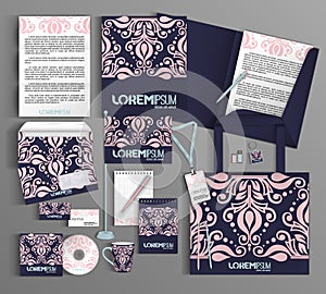 Corporate Identity set with abstract pattern.