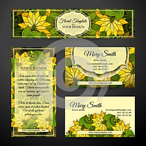 Corporate Identity Set of Floral Templates