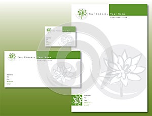 Corporate Identity Set - Lotus Flower Green/Gray