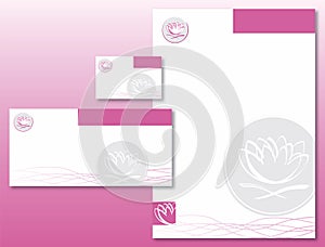 Corporate Identity Set - Lotus Flower Pink/Gray