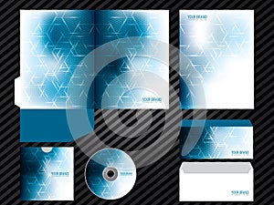 Corporate identity template design blue color business set stationery.