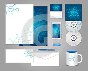 Corporate identity template with molecules