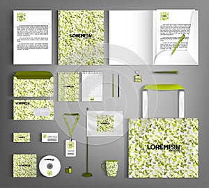 Corporate identity template with natural motifs. Vector illustration