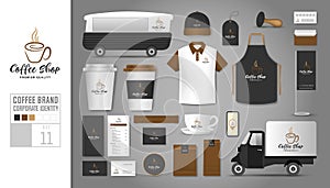 Corporate identity template Set 11. Logo concept for coffee shop