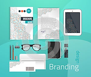 Corporate identity template set. Business stationery mock-up for branding design.