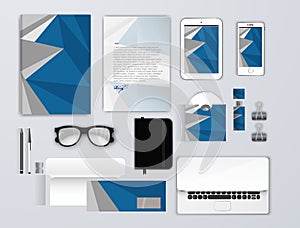 Corporate identity template set. Business stationery mock-up for branding design. Letter envelope, card, catalog, pen