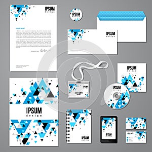 Corporate identity template with Triangle Elements