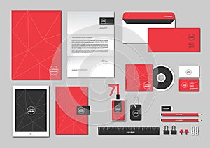 corporate identity template for your business includes CD Cover, Business Card, folder, ruler, Envelope and Letter Head Designs N