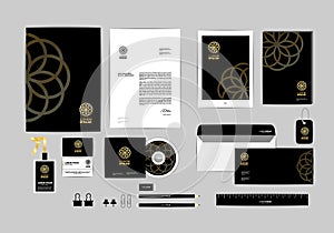 Corporate identity template for your business includes CD Cover, Business Card, folder, ruler, Envelope and Letter Head Designs U