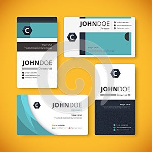 Corporate indentity business card template. Template design.