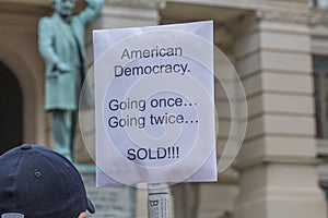 Corporate Influence Protest Sign