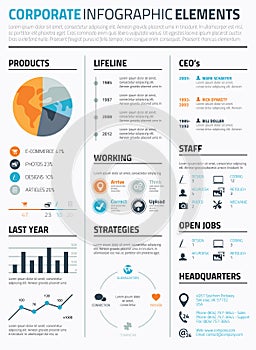 Corporate infographic elements template vector