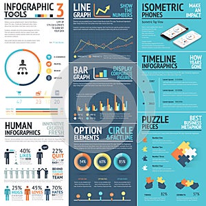 Corporate infographics vector elements in flat business colors