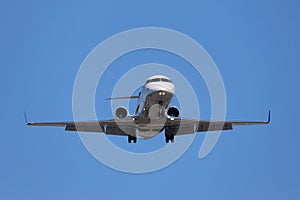 Corporate Jet Approaching for Landing