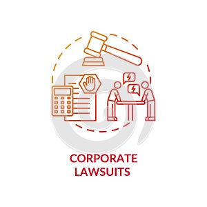 Corporate lawsuit concept icon