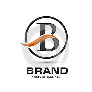 Corporate letter B swoosh logo