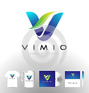 Corporate Letter V Logo Vector