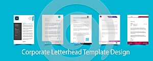 Corporate Letterhead Template Design.modern abstract colorful letterhead design photo