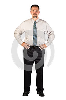 Corporate Man Standing with Hands on Hips