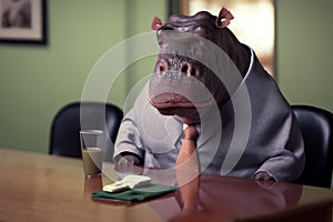 Corporate Negotiations - Hippopotamus in a Business Suit