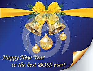Corporate New Year greeting card for the boss