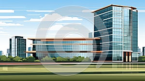 corporate office building clipart