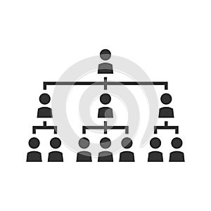 Corporate organization chart with business people vector icon in