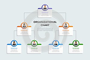 Corporate organizational chart with business avatar  icons